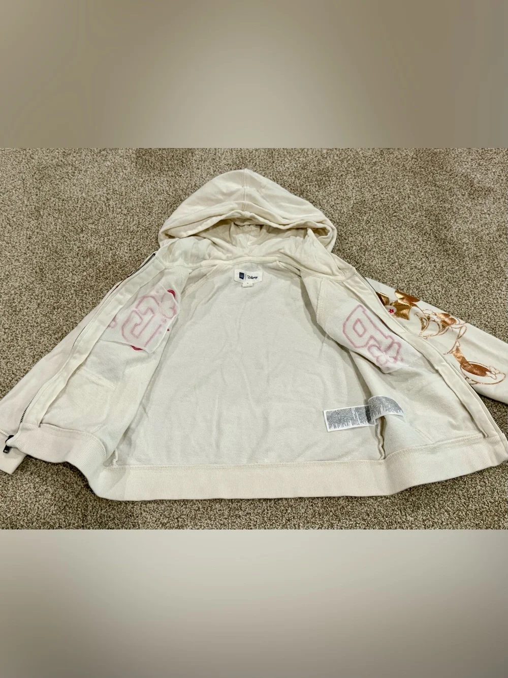 BabyGAP Cream Zip-Up Hoodie Jacket for Kids - Minnie Mouse